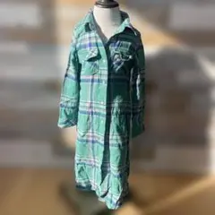 ALGY チェック柄　ロングシャツワンピース　サイズ110