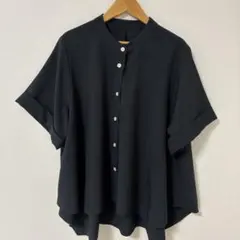 25SS ドゥロワー バックフリル 半袖ブラウス ネイビー - メルカリ