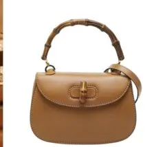 GUCCI❤️バンブーハンドル スクエアショルダーバッグ ホワイト 3WAY 