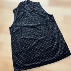 ⚫️イネド　ノースリーブ　ハイネック　ベロアプルオーバー　Mのサムネイル