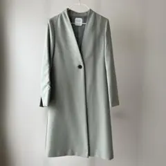 UNITED TOKYO ライトグリーン ノーカラー スプリングコート