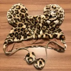 ディズニー　ファンキャップ　ヒョウ柄　ミニー