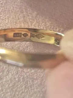 サファイア シルバー ゴールド ジュエリーマキ セットリング 刻印あり 