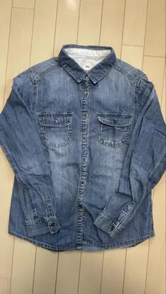 デニムシャツ 長袖 ボタンアップ