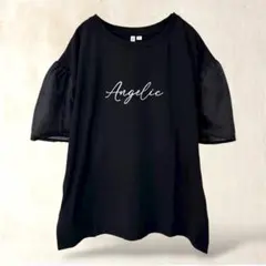 【HK WORKS LONDON】シアー袖　半袖カットソー　LL　ブラック　春夏