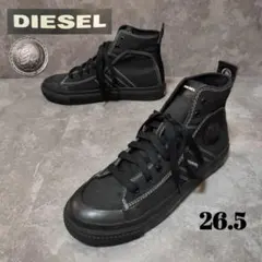 【新品】 DIESEL 26.5 ミッドカット スニーカー オールブラック
