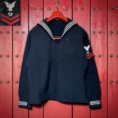 70〜80s ヴィンテージ 米軍実物 U.S.NAVY ウールセーラーシャツ L