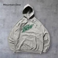 1867 古着Mtn Dewプルオーバースウェットパーカー企業系好デザイン短丈