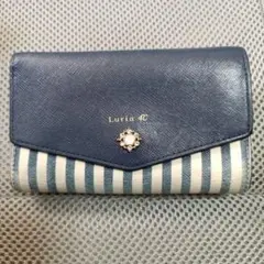 Luria 4℃　二つ折り財布 ネイビー ストライプ
