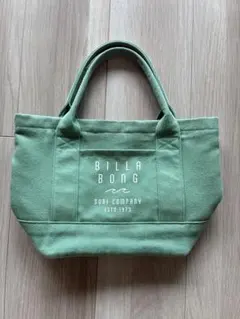 【BILLABONG】ミニトートバッグ キャンバス グリーン ランチバッグのサムネイル
