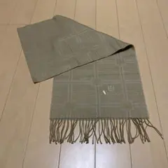 Aquascutum ベージュ チェック マフラー毛とカシミヤ混合