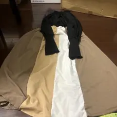バイカラー タイトスカート ロング丈 ブラック ベージュ ホワイト