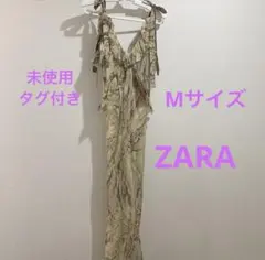 【未使用】ZARA レオパード柄　ロングシフォンワンピース