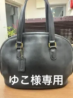 大人気 オールドコーチ レザー トートバッグ ファスナー ロゴ型押し ブラック