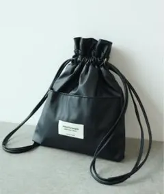 beautiful people 2WAYレザー巾着バッグ