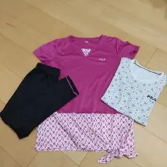 バラ売り可 FILA ヨガウェア Tシャツとレギンスセット