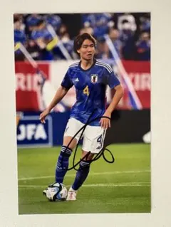 福田師王 直筆サイン 写真 ボルシアMG 日本代表 ワールドカップ 神村