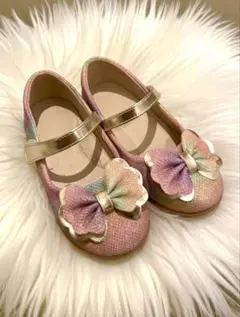 ゆめかわ　女の子　キッズパンプス　フォーマルシューズ　19.0cm
