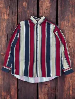 【R115】TRADER BAY90s風 ストライプシャツ L 長袖 BDシャツ