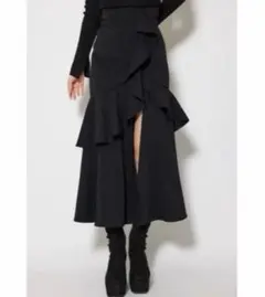 rienda フリルスリットハイウエストスコート