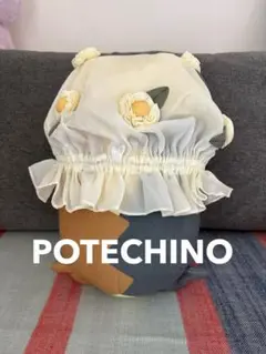 POTECHINO 花飾り　帽子　イエロー　クリーム