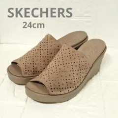 ◎極美品◎ スケッチャーズ　サンダル　厚底　ウェッジソール　24cmのサムネイル