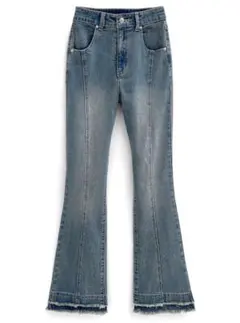 フリンジフレアデニムパンツ［cu513］S