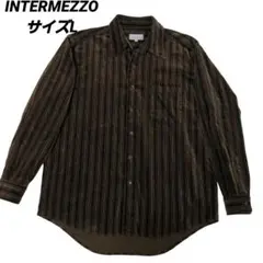 INTERMEZZO FUTURO ストライプ　長袖シャツ L ベロア生地のサムネイル