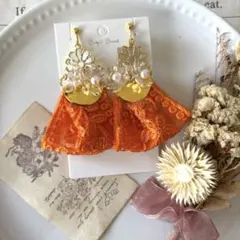 インド刺繍リボン ピアス