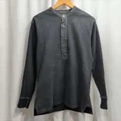 【size.40】ブラックサイン 肉厚ヘンリーネック 長袖カットソー