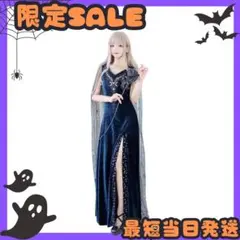 星柄ワンピース ネイビー ヴェール ロング丈 コスプレ ハロウィン レディース