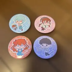 エヴァンゲリオン 缶バッジ 4個 シンジ アスカ レイ マリ
