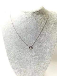 4℃ K10 SV925 コンビ ネックレス 石付き 刻印あり