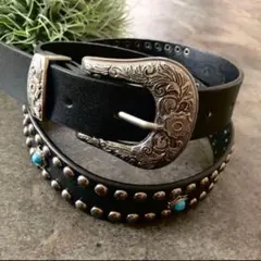 sale ウエスタンベルト スタッズ ターコイズ アメカジ ストリート y2k