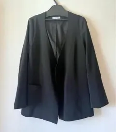 ノーカラージャケット 黒