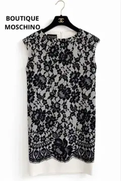 12万円BOUTIQUE MOSCHINO シルク混ホワイト花柄ワンピース - メルカリ