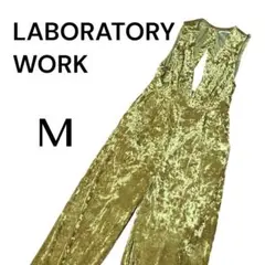 ✨LABORATORY WORK✨ ベロア オールインワン ゴールド　Mサイズ