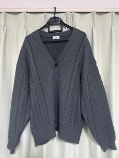 グレー ケーブルニット カーディガン