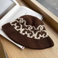 【人気】クラッシャーハット 茶色 バケットハット 帽子 冬　韓国 男女兼用