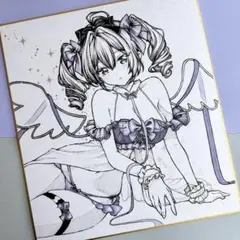 天使ピンク 手描きイラスト 大色紙(約27.3×24.2㎝) - メルカリ