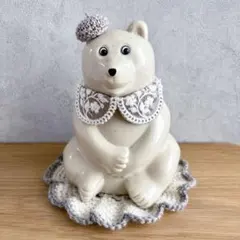ミナペルホネン ホワイト タンバリン しろくま貯金箱 つけ襟 ポーラー