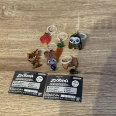 ディズニー　ズートピアめじるしアクセサリー　キーホルダーチャーム　コンプセット