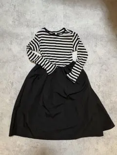 ストライプ長袖ワンピース 120