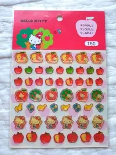 【アンティーク】未使用 HELLO KITTY 立体シール りんごデザイン