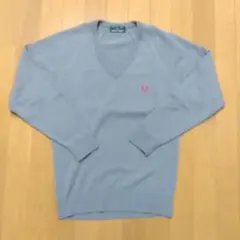 FRED PERRY グレー Vネックセーター