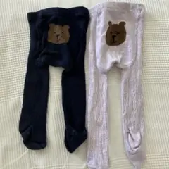 Baby Gap タイツ二点セット(グレー、パープル)