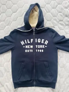 TOMMY HILFIGER ネイビー ボアジップパーカー メンズ Mサイズ 紺