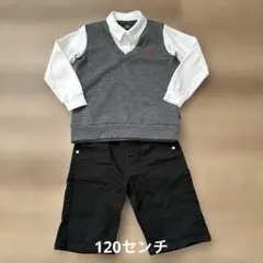 POLO フォーマルセット 120センチ グレー/ホワイト　753