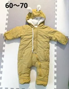 イエロー フリース裏地 フード付きスーツ