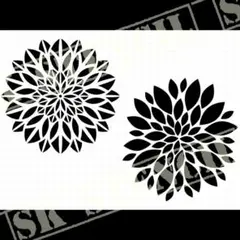 ステンシルシート　【N-124】　モダン　花　花火